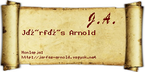 Járfás Arnold névjegykártya