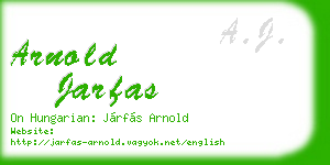 arnold jarfas business card