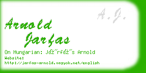 arnold jarfas business card